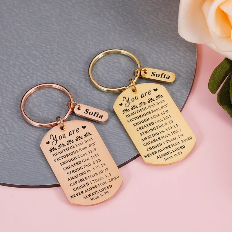 Bible Verse Inspirational Quote Keychain