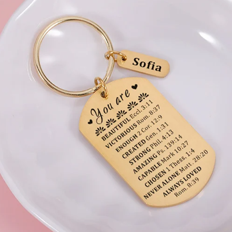 Bible Verse Inspirational Quote Keychain