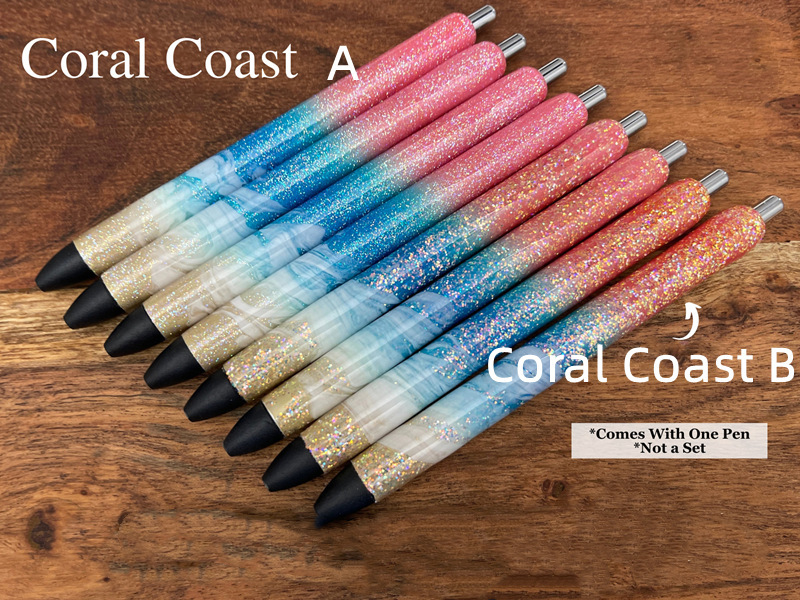 Rainbow Ombre Glitter Beach Pens