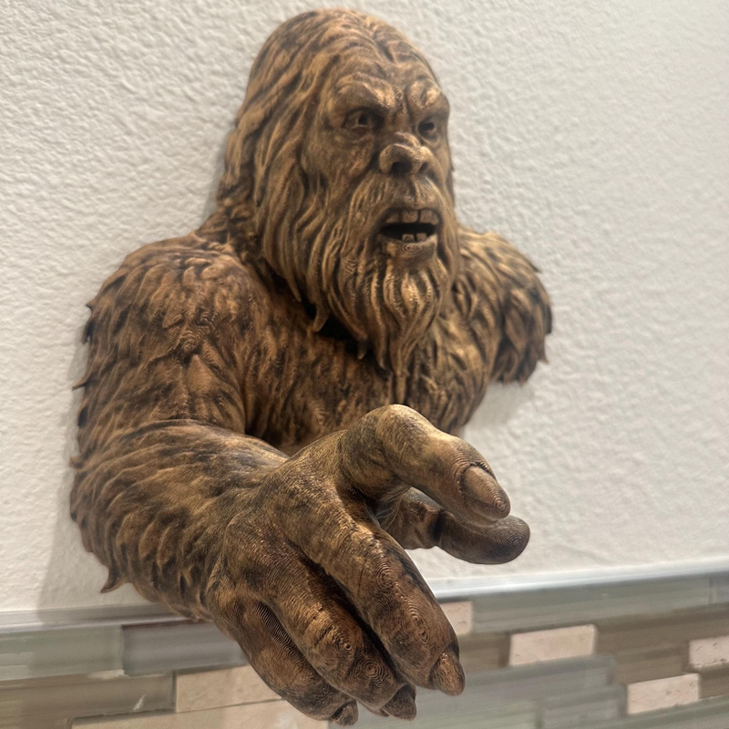 Sasquatch Cryptid Hanging Wall Mounted Sculpture