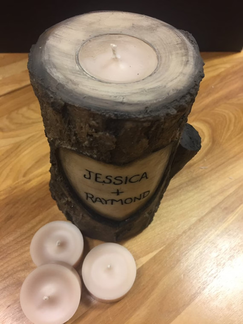 Personalized Log Candle