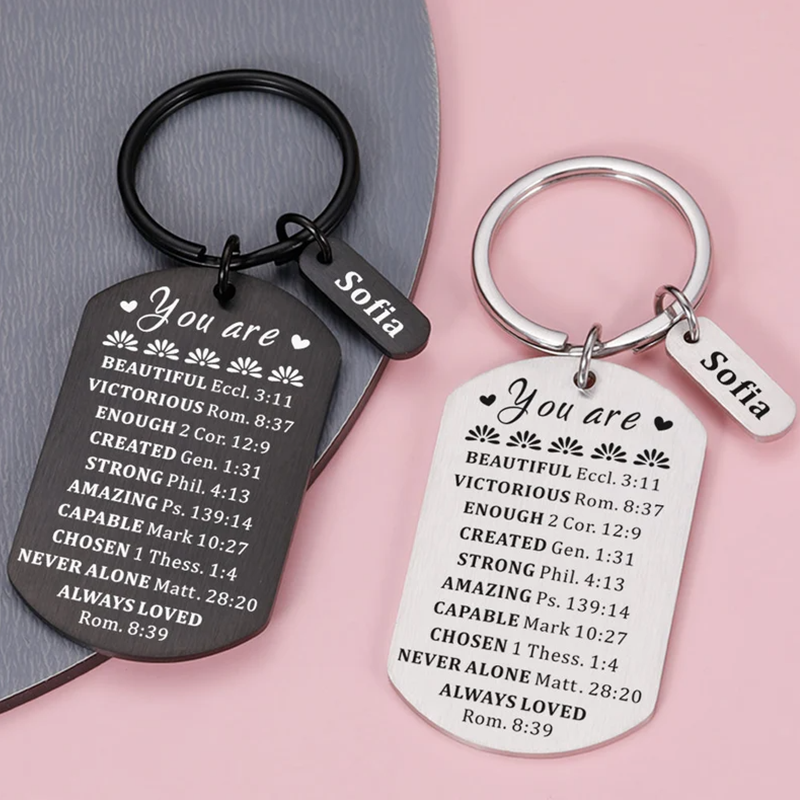 Bible Verse Inspirational Quote Keychain