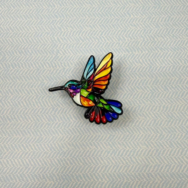 Stained Glass Wildlife Enamel Pins