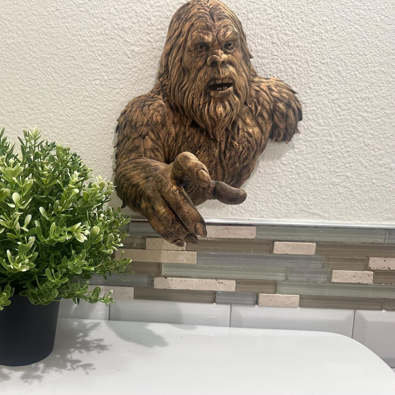 Sasquatch Cryptid Hanging Wall Mounted Sculpture