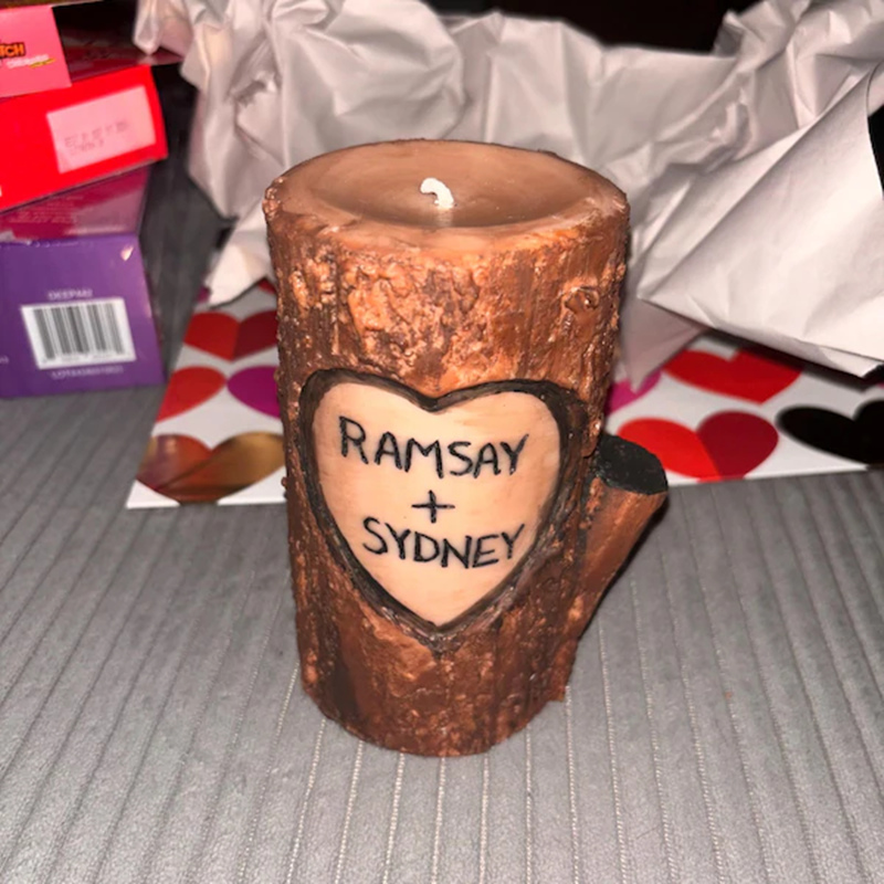 Personalized Log Candle