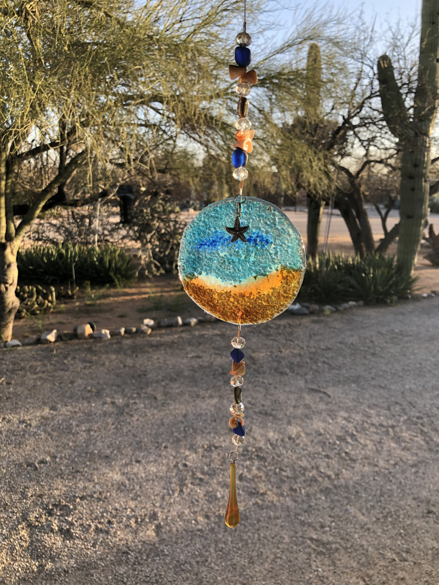 Ocean Suncatcher Heart-Beach Glass