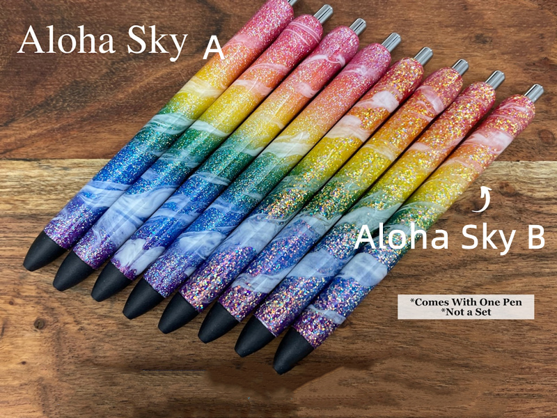 Rainbow Ombre Glitter Beach Pens