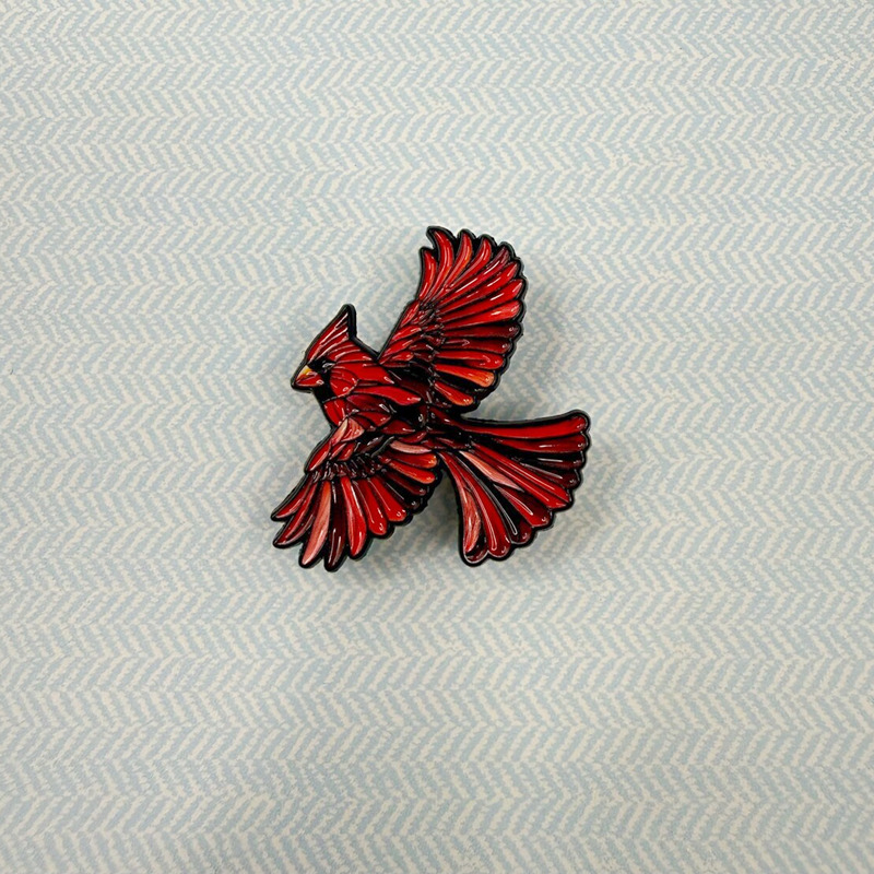 Stained Glass Wildlife Enamel Pins