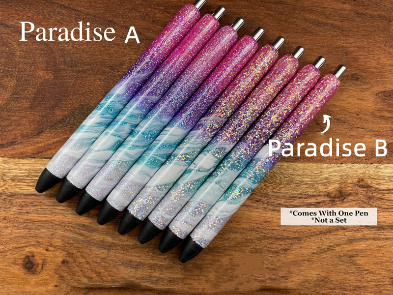 Rainbow Ombre Glitter Beach Pens