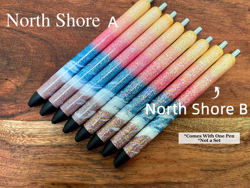 Rainbow Ombre Glitter Beach Pens