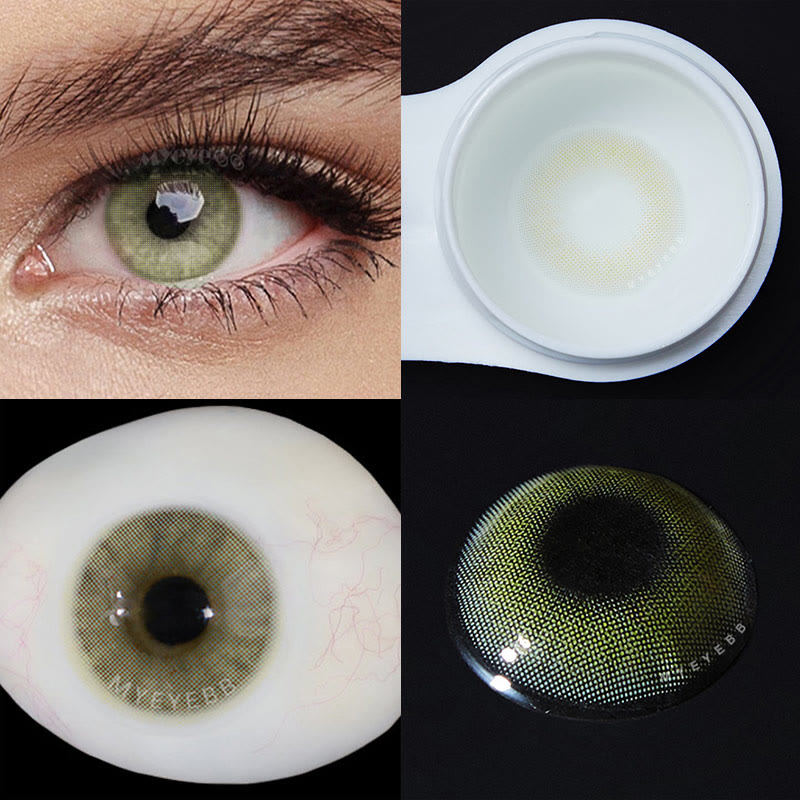 MYEYEBB Aurora Yellow Green Prescription Colored Contact Lenses - image 8