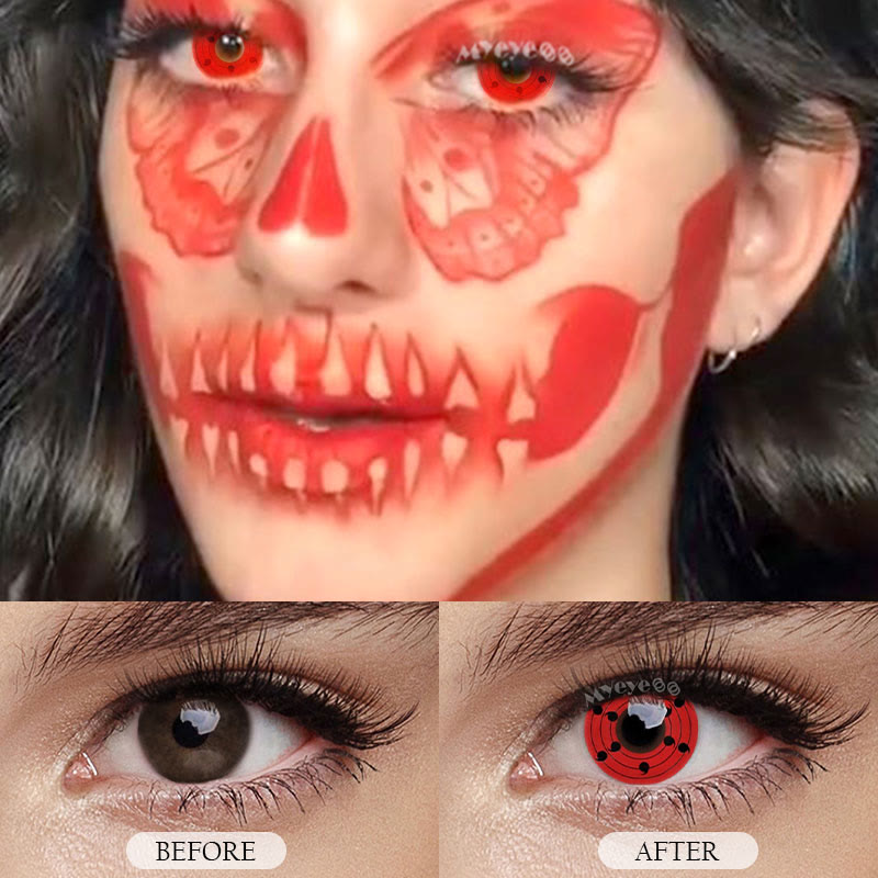 MYEYEBB Rinne Sharingan Red Prescription Cosplay Farbige Kontaktlinsen mit Sehstärke - image 6