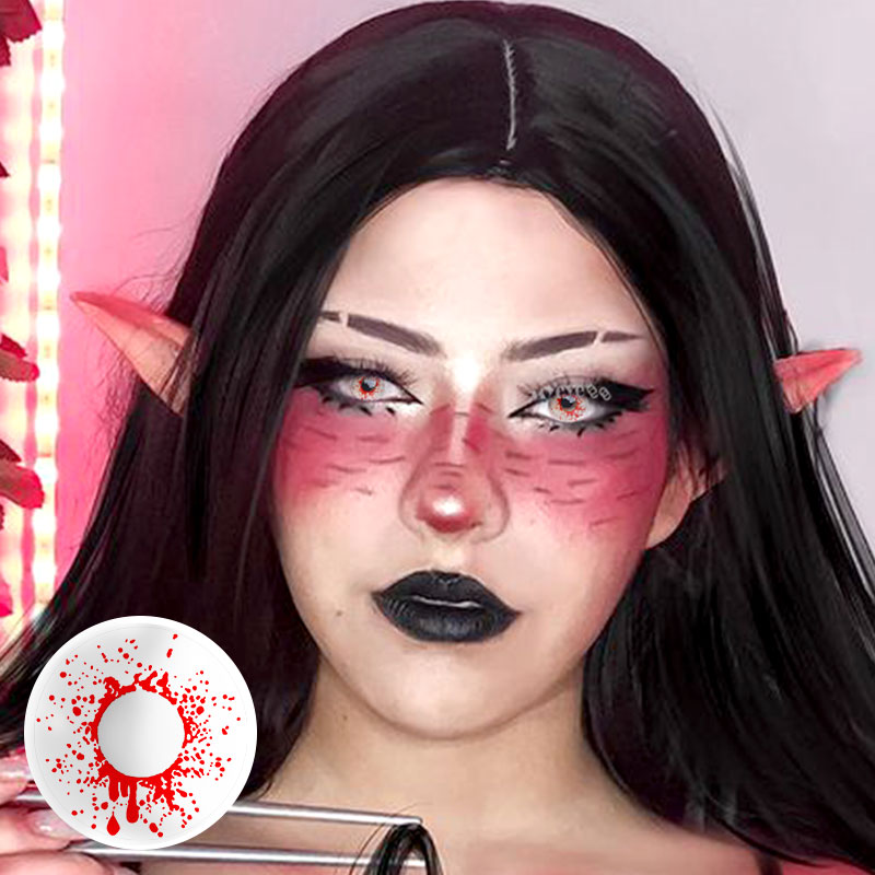 MYEYEBB Trauma White Prescription Cosplay Farbige Kontaktlinsen mit Sehstärke - image 1