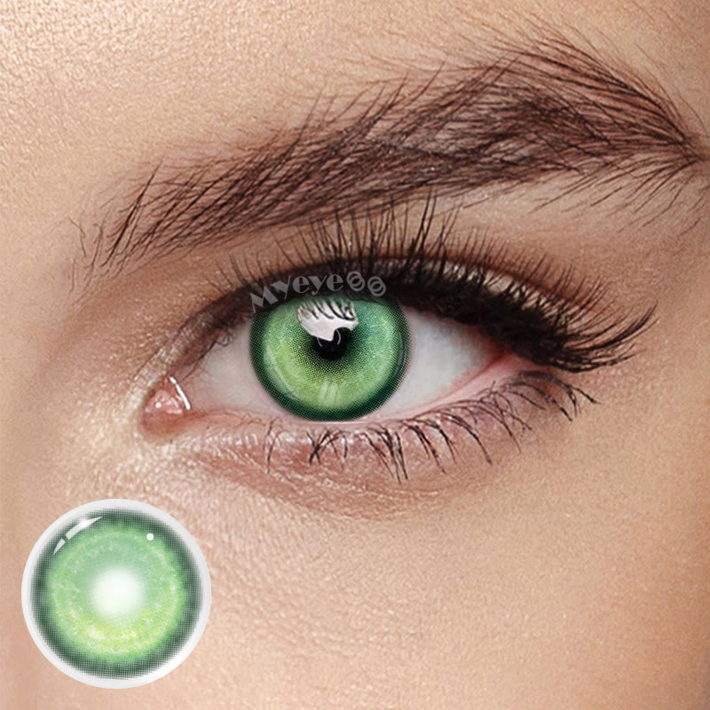 MYEYEBB Cyber Green Cosplay Farbige Kontaktlinsen mit Sehstärke - Cyber Green (1 Jahr) - -8.00 - RC01_GN - image 1