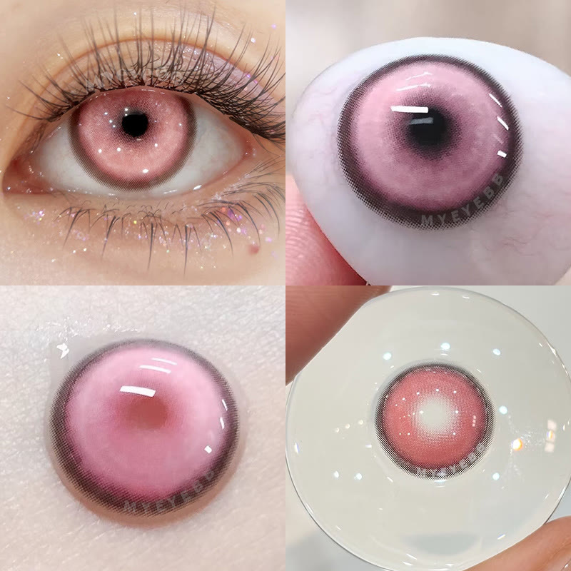 MYEYEBB Cyber Pink Cosplay Farbige Kontaktlinsen mit Sehstärke - image 2