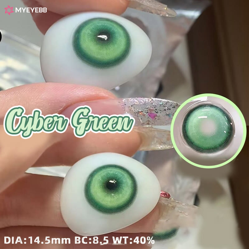 MYEYEBB Cyber Green Cosplay Farbige Kontaktlinsen mit Sehstärke - image 6