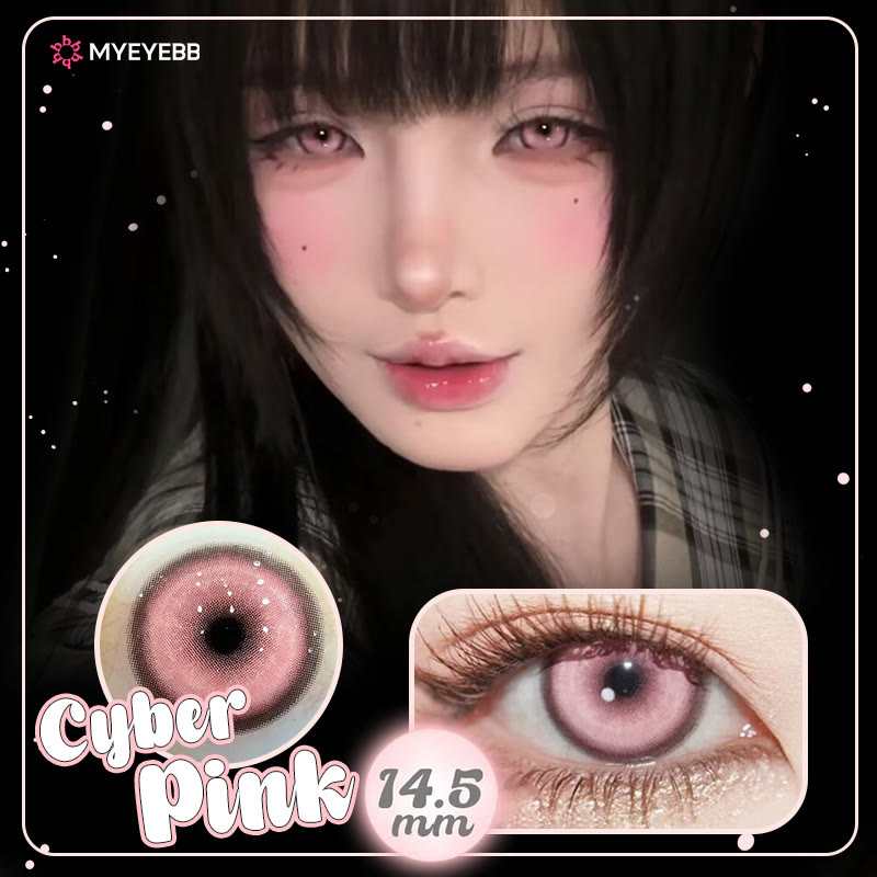 MYEYEBB Cyber Pink Cosplay Farbige Kontaktlinsen mit Sehstärke - image 4