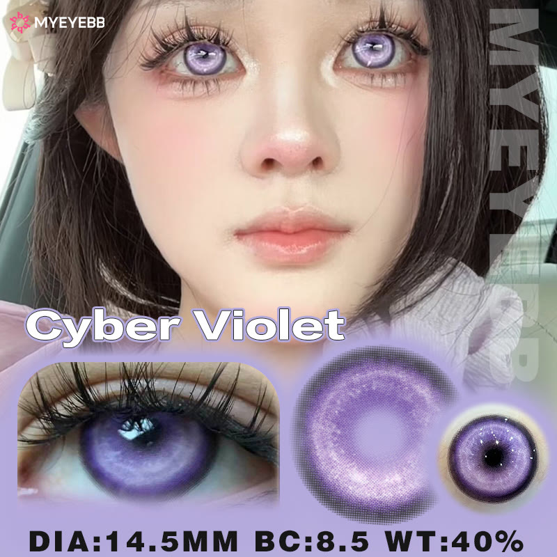 MYEYEBB Cyber Violet Cosplay Farbige Kontaktlinsen mit Sehstärke - image 4