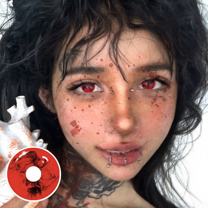 MYEYEBB Blutrote Cosplay-Kontaktlinsen mit Sehstärke | 1 Tag - image 2