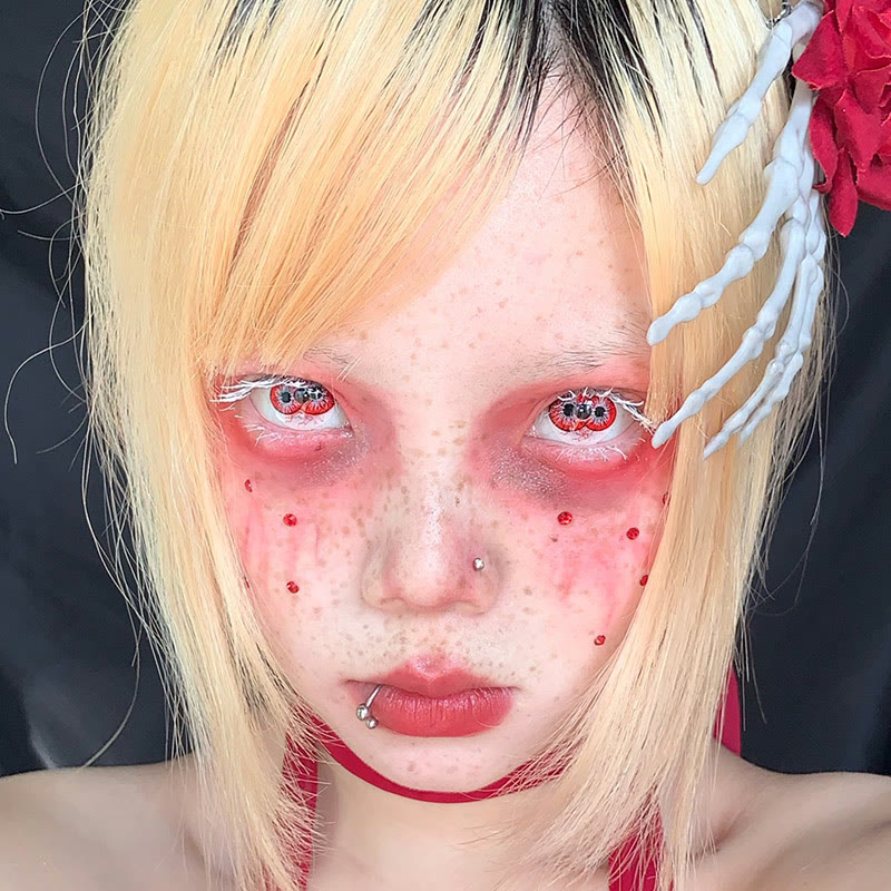 MYEYEBB Twin Hex Red Cosplay Farbige Kontaktlinsen mit Sehstärke - image 10