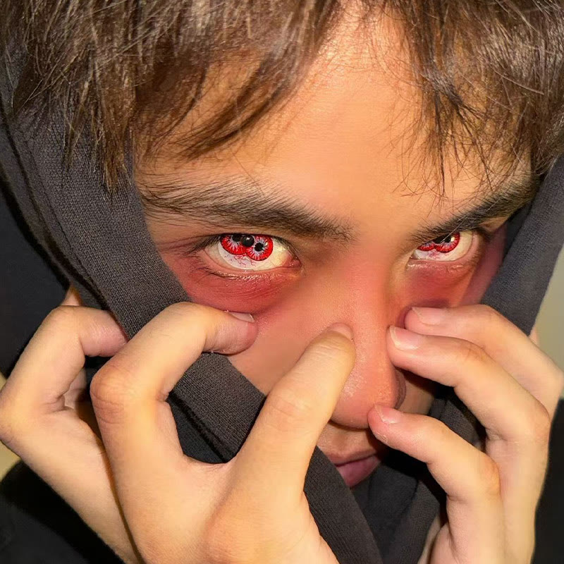MYEYEBB Twin Hex Red Cosplay Farbige Kontaktlinsen mit Sehstärke - image 9