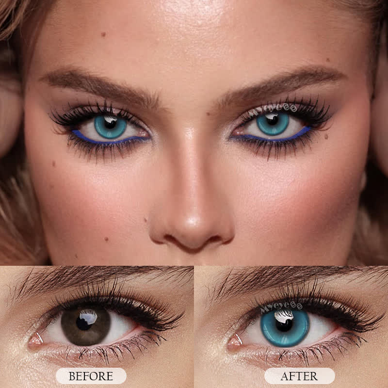 MYEYEBB Monaco Blaue farbige Kontaktlinsen mit Sehstärke - image 3