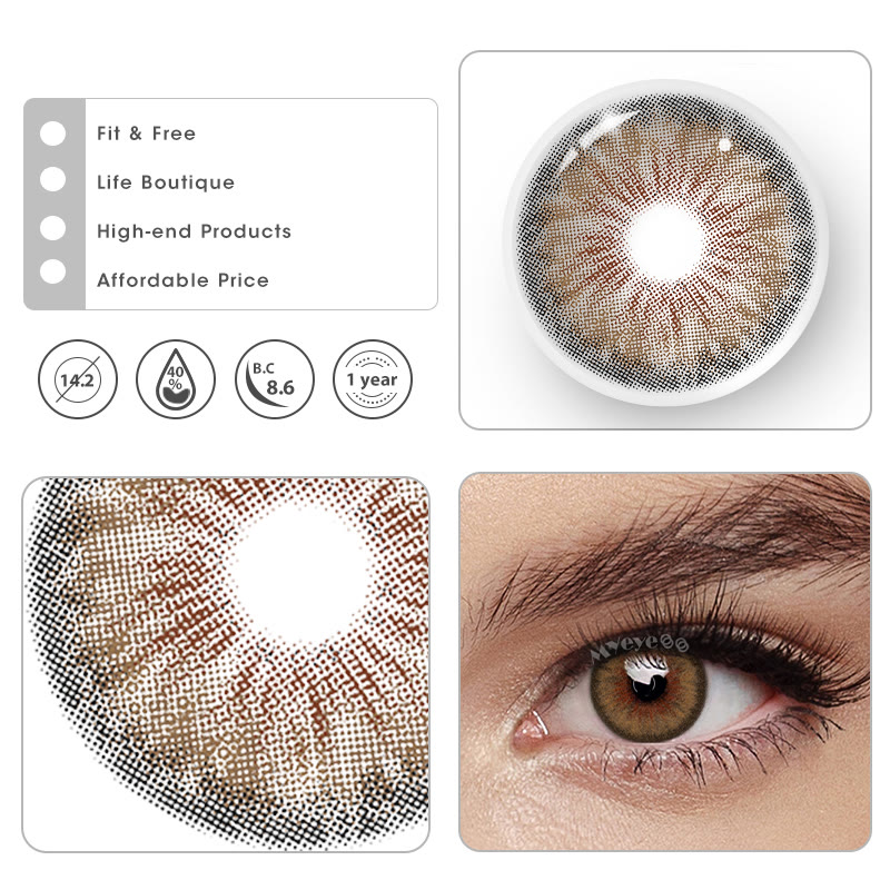 MYEYEBB Halo Iris Brown Farbige Kontaktlinsen mit Korrektur - image 8