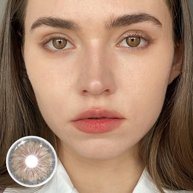 MYEYEBB Halo Iris Brown Farbige Kontaktlinsen mit Korrektur - image 2