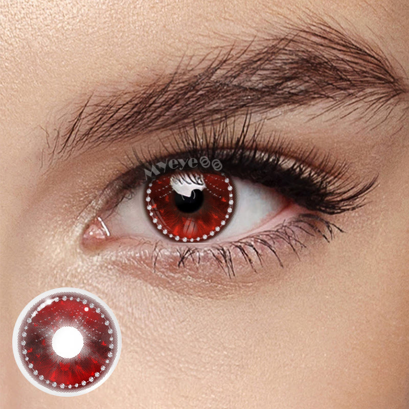 MYEYEBB Infernal Vow Red Cosplay Farbige Kontaktlinsen für 1 Tag - Höllisches Gelübde (1 Tag) - 0,00 - Nina05 - image 1
