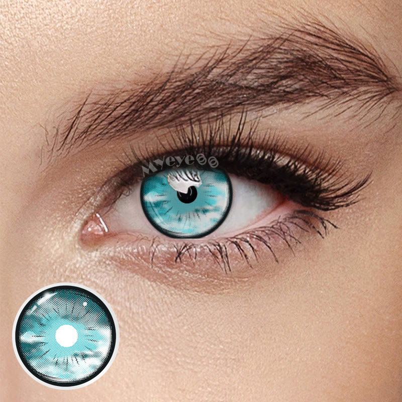 MYEYEBB Verfluchte blaue Cosplay-Kontaktlinsen - Verfluchtes Blau - 0,00 - RY6162 - image 1