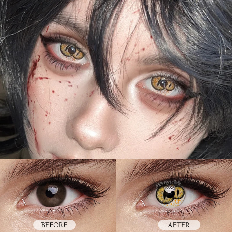 MYEYEBB Twin Inferno Iris Goldbraun Cosplay Farbige Kontaktlinsen für 1 Tag - image 3