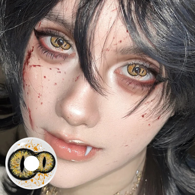 MYEYEBB Twin Inferno Iris Goldbraun Cosplay Farbige Kontaktlinsen für 1 Tag - image 2