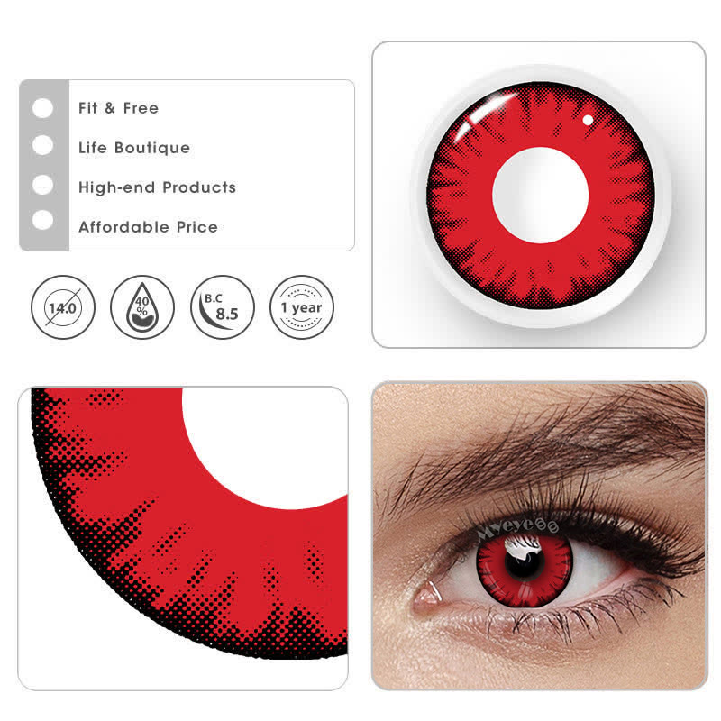 MYEYEBB Miracle Times Red Prescription Cosplay Farbige Kontaktlinsen mit Sehstärke - image 5