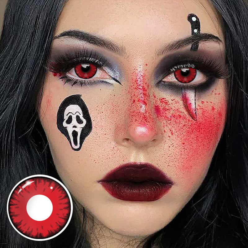 MYEYEBB Miracle Times Red Prescription Cosplay Farbige Kontaktlinsen mit Sehstärke - image 2