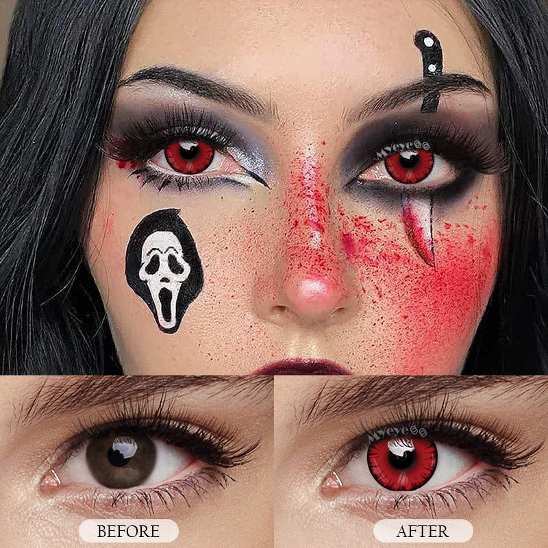 MYEYEBB Miracle Times Red Prescription Cosplay Farbige Kontaktlinsen mit Sehstärke - image 3