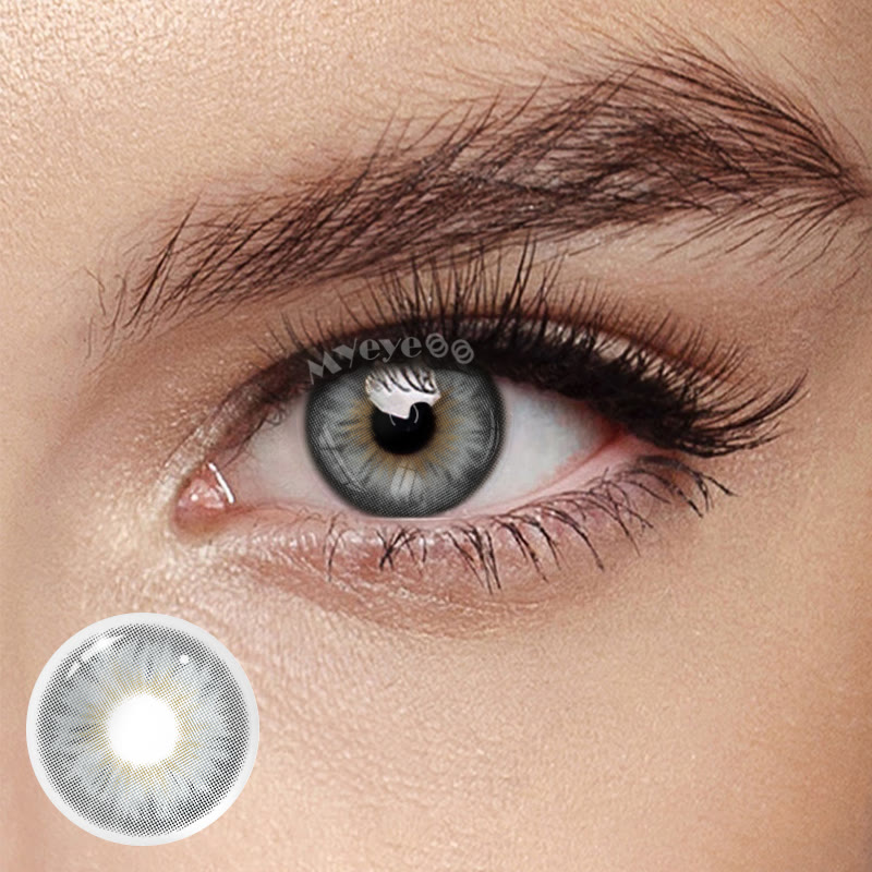 MYEYEBB Tiny Iris Grau Große Pupille Farbige Kontaktlinsen mit Sehstärke - Kleine Iris grau (große Pupille) - -8,00 - LM60_GY - image 1