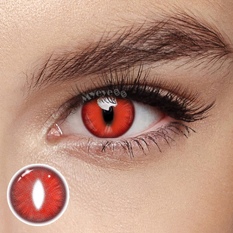 MYEYEBB Dragon Eye Red Cosplay Farbige Kontaktlinsen für 1 Tag - Dragon Eye Red (Axis Lock/1 Tag) - 0,00 - OD_DY01_RD - image 1