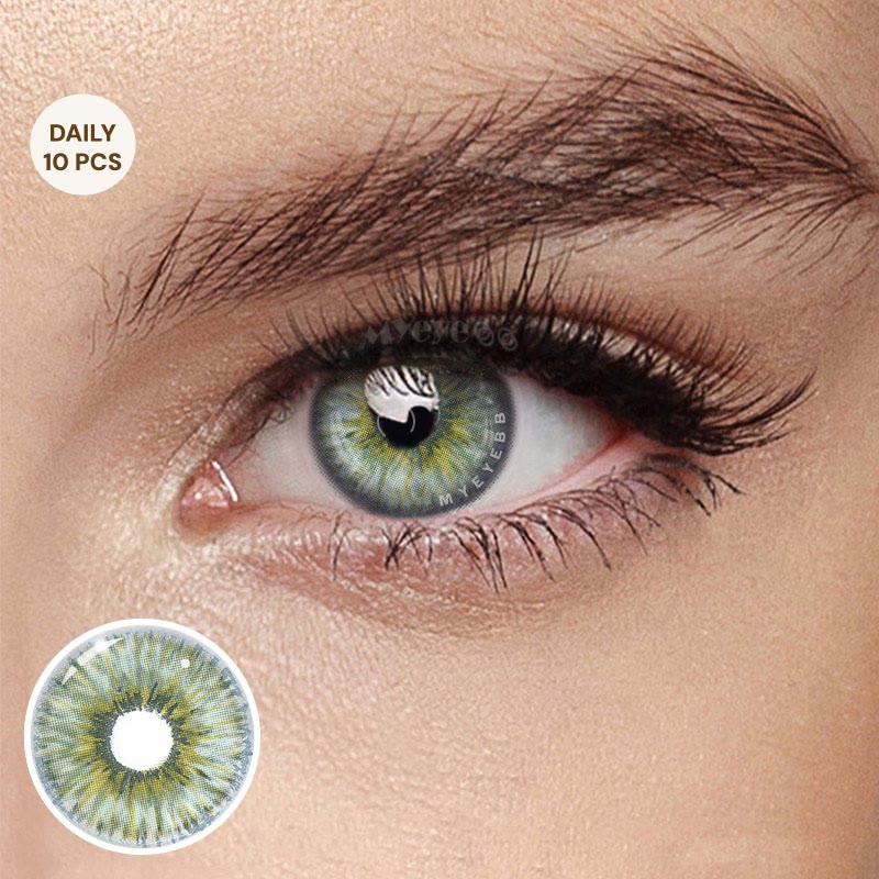 MYEYEBB Rebirth Cosmic Green Farbige Kontaktlinsen mit Sehstärke | 1 Tag - 10 Stück - Rebirth Cosmic Green (1 Tag - 10 Stück) - -8,00 - TD202_GN_10 Stück - image 1