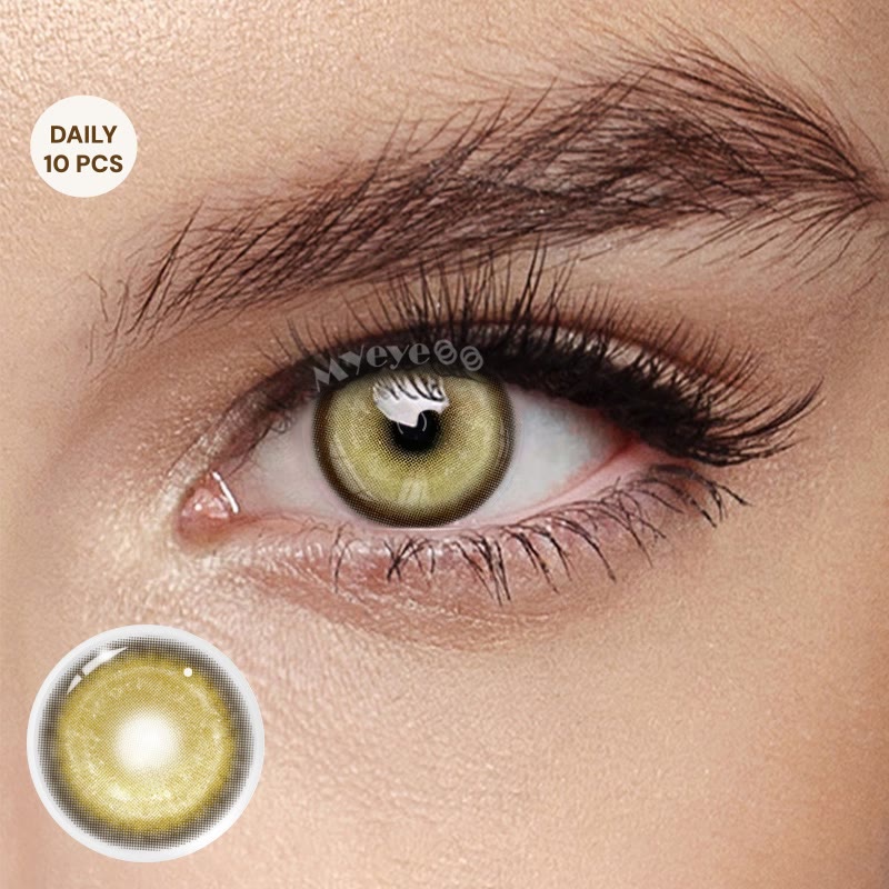 MYEYEBB Cyber ​​Gold Brown Farbige Kontaktlinsen mit Sehstärke für Cosplay | 1 Tag - 10 Stück - Cyber ​​Gold Brown (1 Tag - 10 Stück) - -8,00 - TD2001_BN_10 Stück - image 1