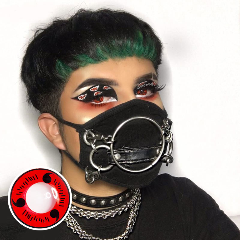 MYEYEBB Sharingan Magatama Rot gefärbte Kontaktlinsen mit Rezept für Cosplay - image 9