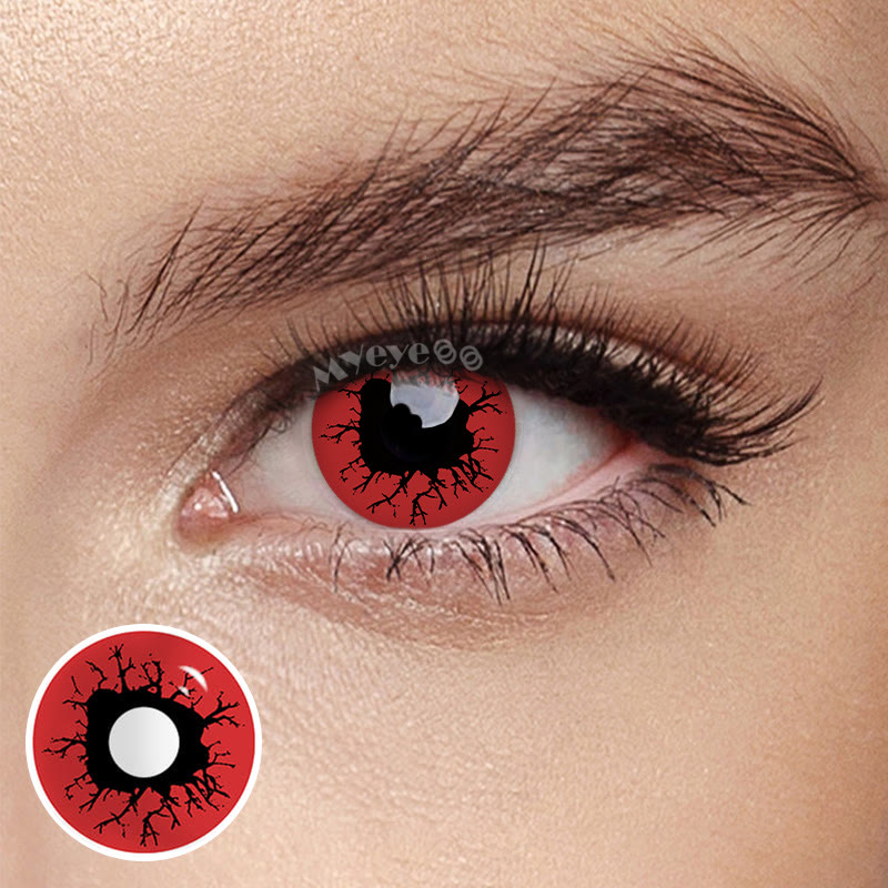 MYEYEBB Bloody Eye Red Prescription Cosplay-Farbige Kontaktlinsen mit Sehstärke - Bloody Eye Red - -8.00 - RY352_RD - image 1