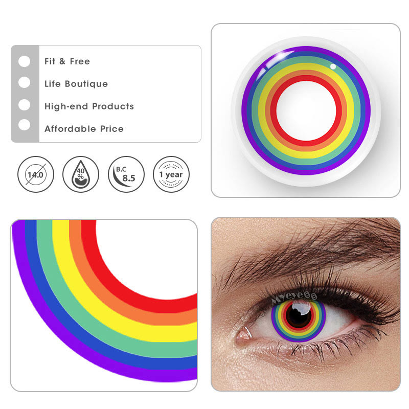 MYEYEBB Circle Rainbow verschreibungspflichtige farbige Kontaktlinsen für Cosplay - image 11