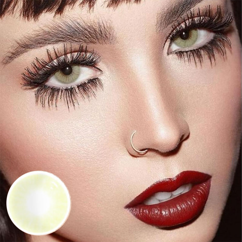 MYEYEBB Aurora Yellow Green Prescription Colored Contact Lenses - image 2