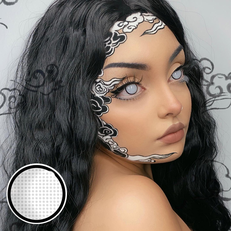 MYEYEBB Blind White Manson Mesh Prescription Cosplay Farbige Kontaktlinsen mit Sehstärke - image 2