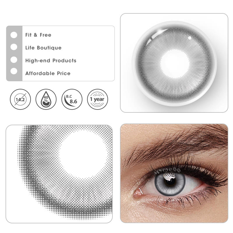MYEYEBB Magic Coral Grey Korrektions-Cosplay-Farbkontaktlinsen - image 4