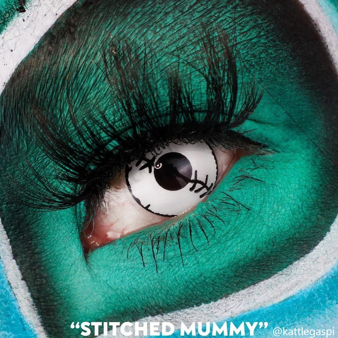 MYEYEBB Stitched Mummy Prescription Cosplay Colored Contact Lenses - Stitched Mummy - -8,00 - RY108 - image 2