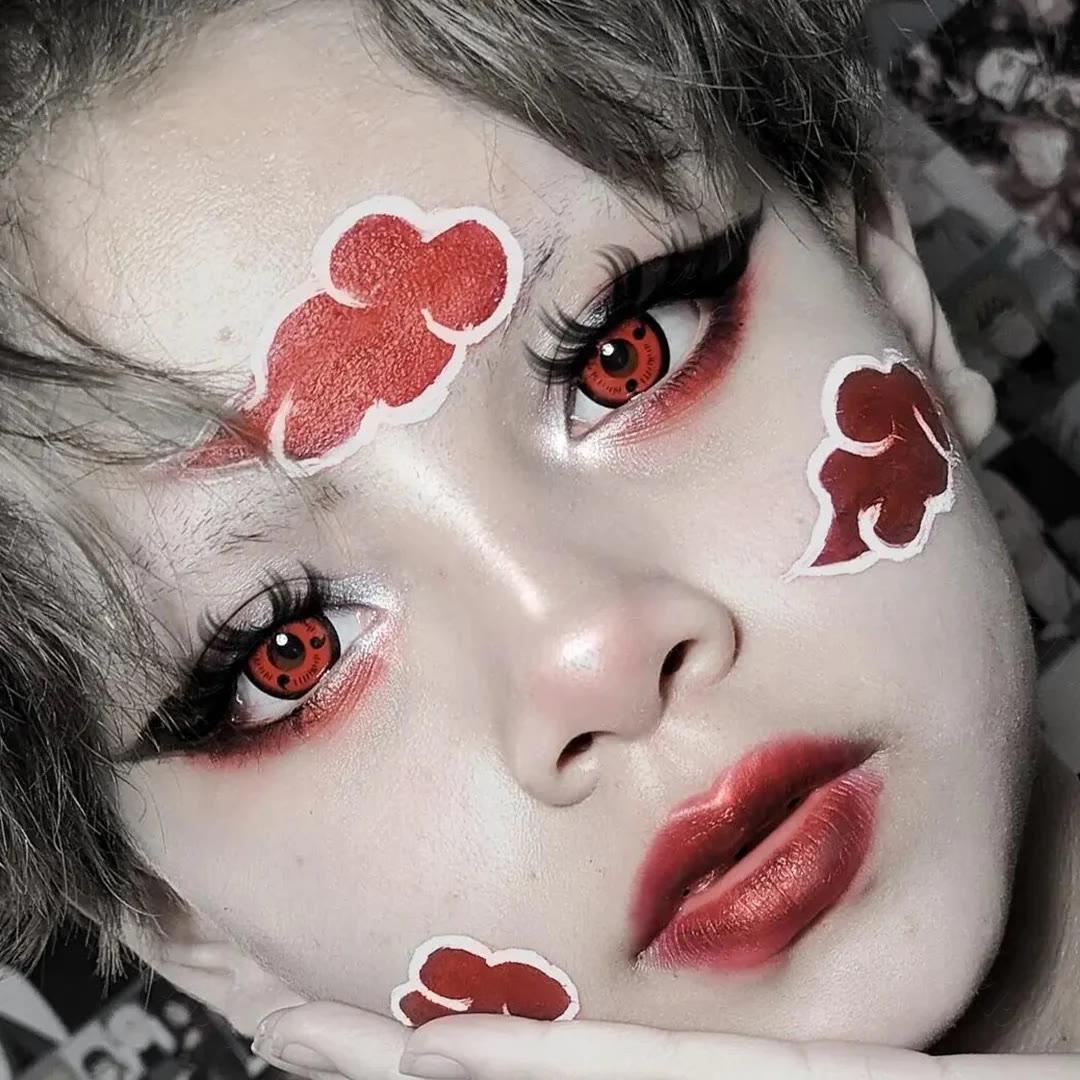 MYEYEBB Sharingan Magatama Rot gefärbte Kontaktlinsen mit Rezept für Cosplay - image 3