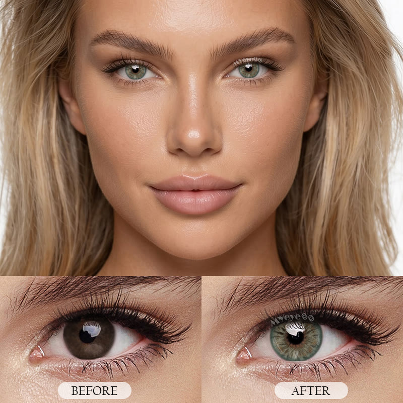 MYEYEBB Petite Iris Olivgrüne farbige Kontaktlinsen mit Sehstärke - image 4