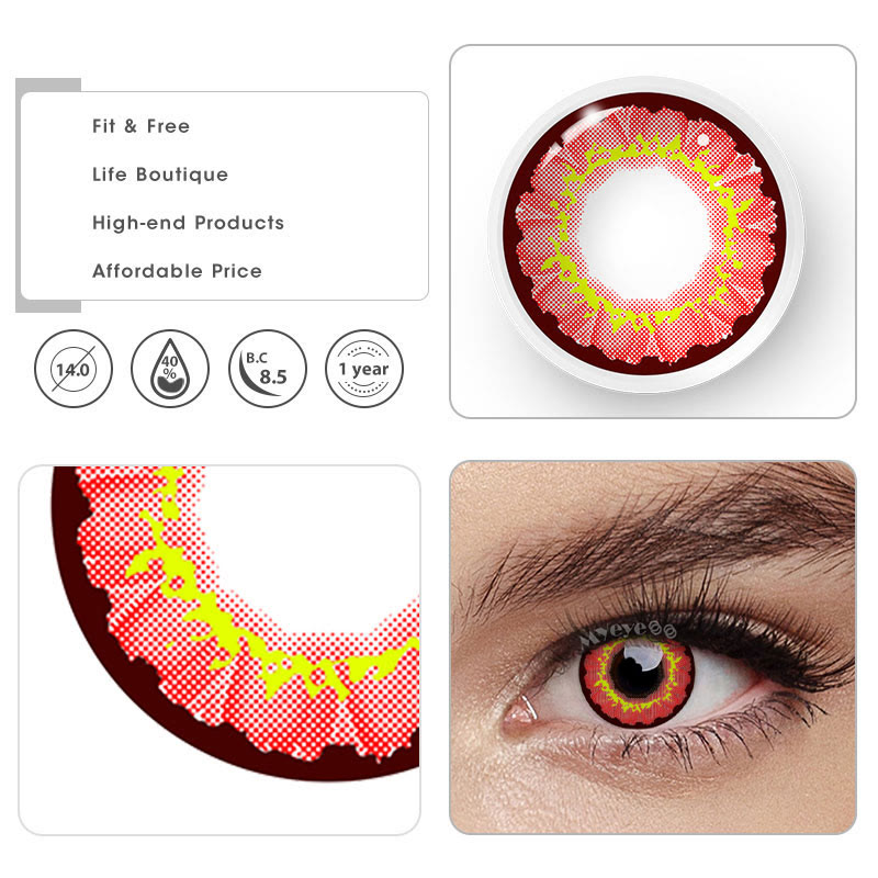 MYEYEBB Sunflower Red Brown Prescription Cosplay Farbkontaktlinsen - image 5