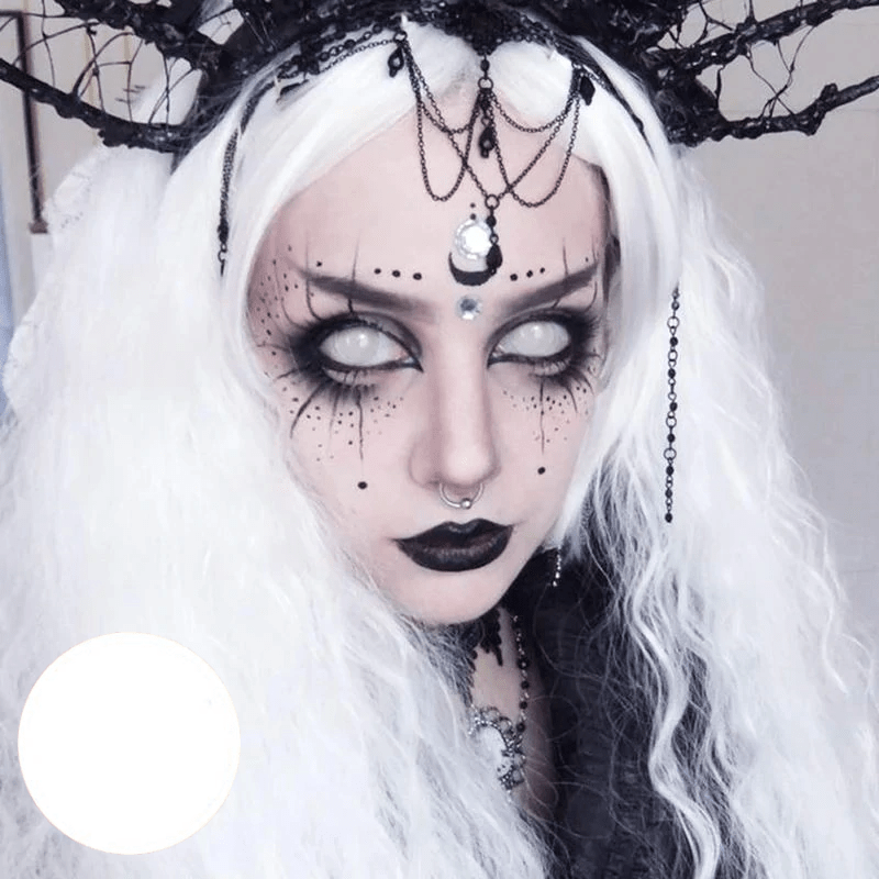 MYEYEBB Blind Mini Sclera White Out Cosplay Farbige Kontaktlinsen - Weiße Mini-Sklera - 0.00 - RY160 - image 1